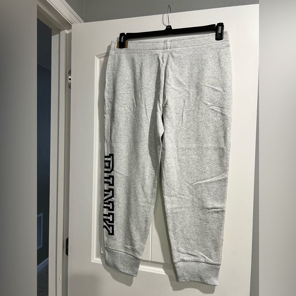 NEW NWT VS Victoria Secret PINK light heather grey XL skinny‎ jogger - Picture 5 of 8
